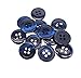 BOTIBOTON 50 Buttons for Sewing - 5 Sizes and 11 Colours to Choose - 4 Holes Round Craft Button - Buttons for Jackets, Shirts. Made in Europe. (Dark Blue, 15 mm)