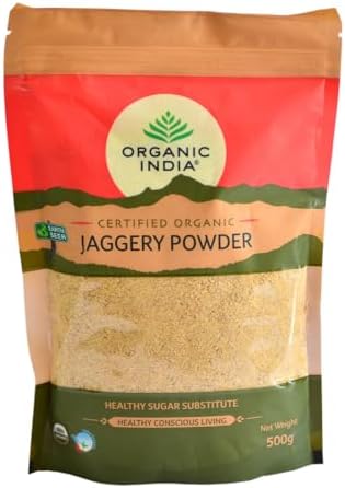 A TATA Product - ORGANIC INDIA Jaggery Powder - 500G, Pure & Natural, No Chemical Additives, Rich In Vitamins & Minerals, A Sugar Substitute