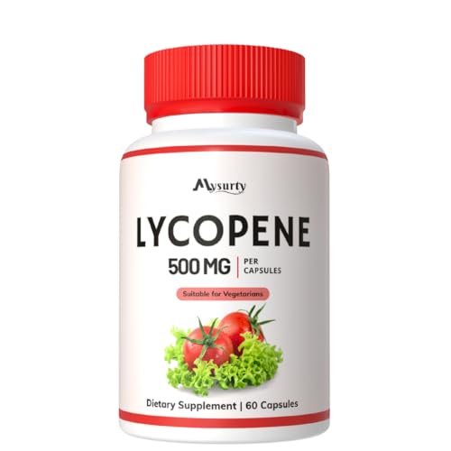 Mysurty Lycopene Capsules | Lycopene Supplements for Men | lycopene 500mg | Supplement for Men & Women - 60 Capsules (Pack 1)