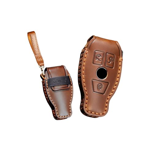 Étui clé Mercedes cuir marron anti-choc pour éviter les rayures W204