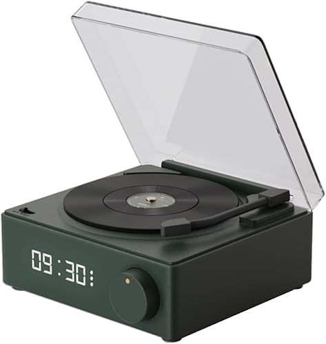 Reproductor de discos de vinilo vintage estilo Bluetooth altavoz fonógrafo estilo retro Bluetooth altavoz verde lindo aspecto regalo para niñas