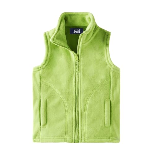 Image of LittleSpring Boys Girls Fleece Vest Sleeveless Jacket Full-Zip Fall Winter Warm Outerwear