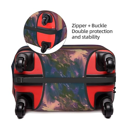 man flying with parachute Elastic Travel Luggage Cover Travel Suitcase Protective Cover4