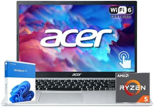 acer Aspire 3 2026 Touchscreen Laptop | AMD Ryzen 5 7520U CPU(beat Intel i7-1165G7) | 15.6" FHD Display | 16GB DDR5 RAM | 256GB SSD | Wi-Fi 6 | Windows 11 | Business, Study & Productivity