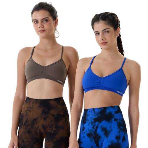 Image of AUROLA Mercury Workout Sports Bras Women Athletic Removable Padded Backless Strapy Minimal Crop Top