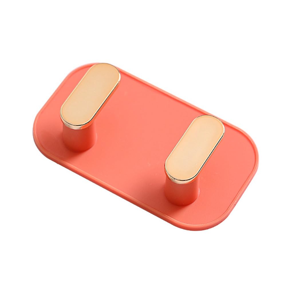 WOVEBIUS Wall Mounted Hanger Plastic Dorm Bedroom Living Room Bathroom Kitchen Door Hanging Scarf Jacket Punch Free Hook Orange