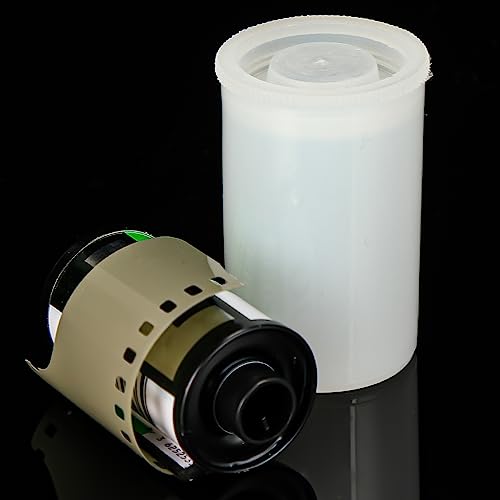 Image of JOVITEC 200 Pcs Plastic Film Canister Holder 35 mm Empty Camera Reel Containers Storage Containers Case with Lids for Small Accessories Fish Hook Film Beads (White)
