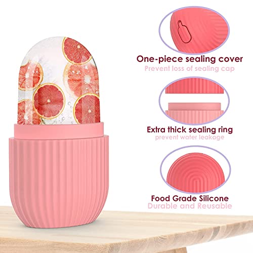 Image of JRM's Silicone Ice Roller For Face & Eyes Massage, Reusable Facial Tool For Glowing & Tighten Skin (Pink)