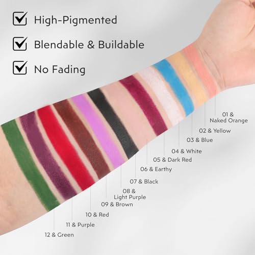 FIVEFULU Nude Pink Face Body Paint Stick, Matte Nude Pink Lipstick Eye Black Stick Face-Paint Make Up, Long Lasting Waterproof Nude Pink Face Makeup for Halloween SFX Stage Costume Cosplay Makeup