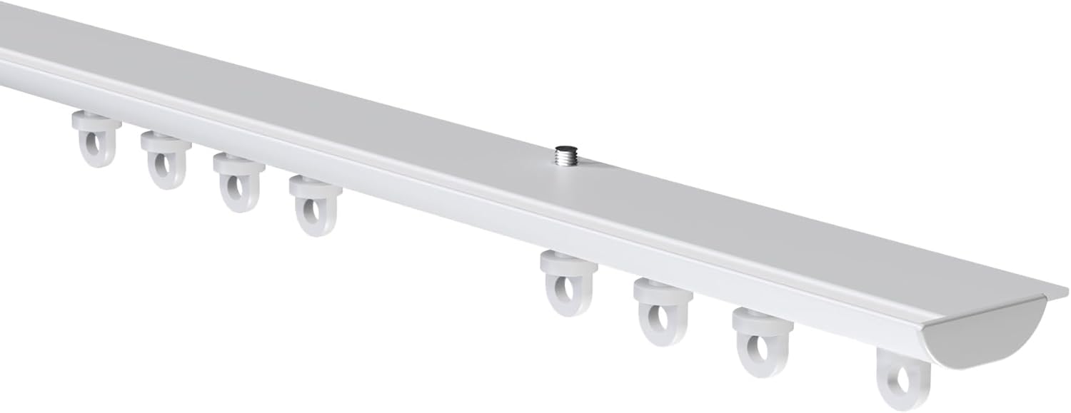 White Hiden Ceiling Fix Aluminium Curtain Hanging Track Amazon.co.uk