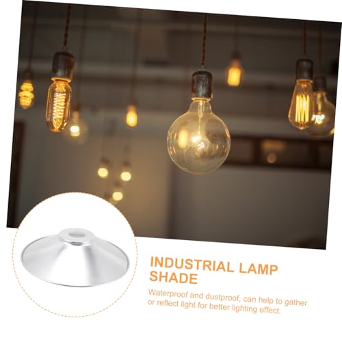 Image of Minkissy Small Lamp Shades Chandelier Lamp Shades Industrial Vintage Metal Bulb Guard Aluminum Ceiling Holder Reflective Lampshade Aluminum Cover Reflective
