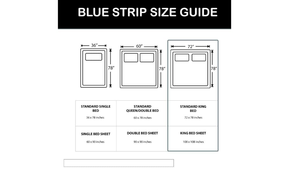 Image of Blue Strip Polycotton Bedsheet, King 108x108 (Grey) | Hotel Quality | Soft, Breathable & Colourfast | Wrinkle Resistant | Machine Washable | Pillow Covers Included