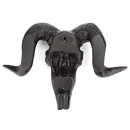 Mbvbn Skull Sheep Head Wall Sculpture,Resin Ram Decorations,Ram Decor Animal Skeleton Sculpture Hanging Art Collectible (B), About 25.5X6X17.5Cm/ 10X2.36X6.89'' #TOP5