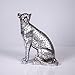 Hebdids Cheetah Statue Home Decor Leopard Sculpture Resin Sitting Cheetah Figurine Desktop Table Top Ornament Decoration for Home Office Silver