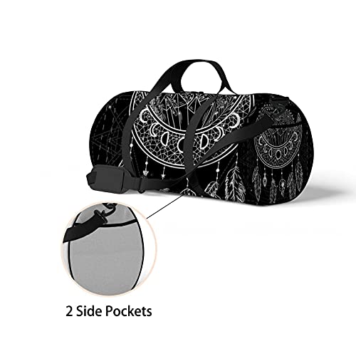 Sports Duffel Bag Gym Tote Bag Black Vintage Moon Sun Mandala Floral Flowers Weekender Bags Backpack Tote For Overnight Travel Luggage Workout Women Men #TOP3