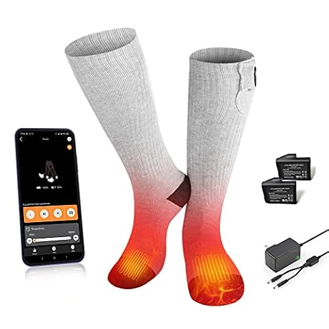 SAVIOR HEAT Heated Socks for Men Women, APP Control Rechargeable Ski Socks — $75.99 (20% off)
