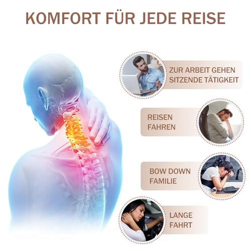 Jiancrate Nackenkissen Flugzeug, Nackenhörnchen Erwachsene, Reisekissen Memory Foam, Verstellbares Reisekopfkissen Reise, Schmalem Rückenteil, Travel Neck Pillow mit Schlafmaske, Ohrstöpsel, Schwarz