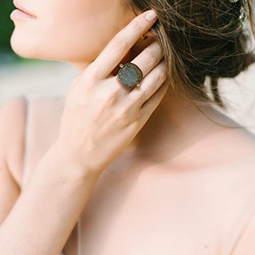 Bwy 99 Adjustable Shimmer Stone Rings For Women,Gold Plated Rings Women Ajustable Ring Womens-Perfect Gold Stone Rings #TOP5