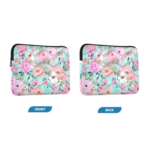 Funda para portátil 13-14 pulgadas flores rosa azul resistente miniatura 2
