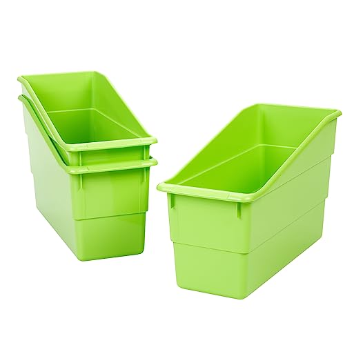 Image of Really Good Stuff Durable Book & Binder Holders, 12-Pack, Green Neon | 5.5 inch x 12.5 inch x 7.5 inch, Classroom Organization, Storage Solution, Sturdy & Versatile