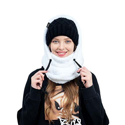 Senllen Ski Mask Cold Weather Fleece Balaclava Wind-Resistant Winter Face Mask For Men And Women White #TOP2