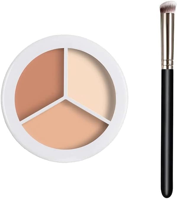 Triple Palette | High-Pigmented, Full Coverage & Crease-Proof | Korean Concealer for Dark Circles, Redness & Blemishes (00 Light, 15g)-image-47
