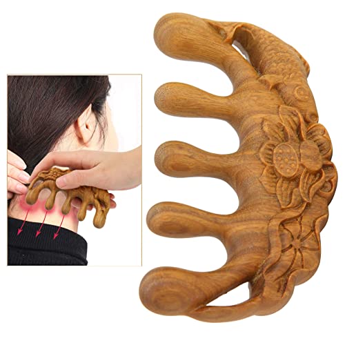 Foto von Holzkamm Frisierkamm mit breitem Zahn für Massage und Locken - Strähnenkamm aus Naturholz für glatte und pflegende Frisur