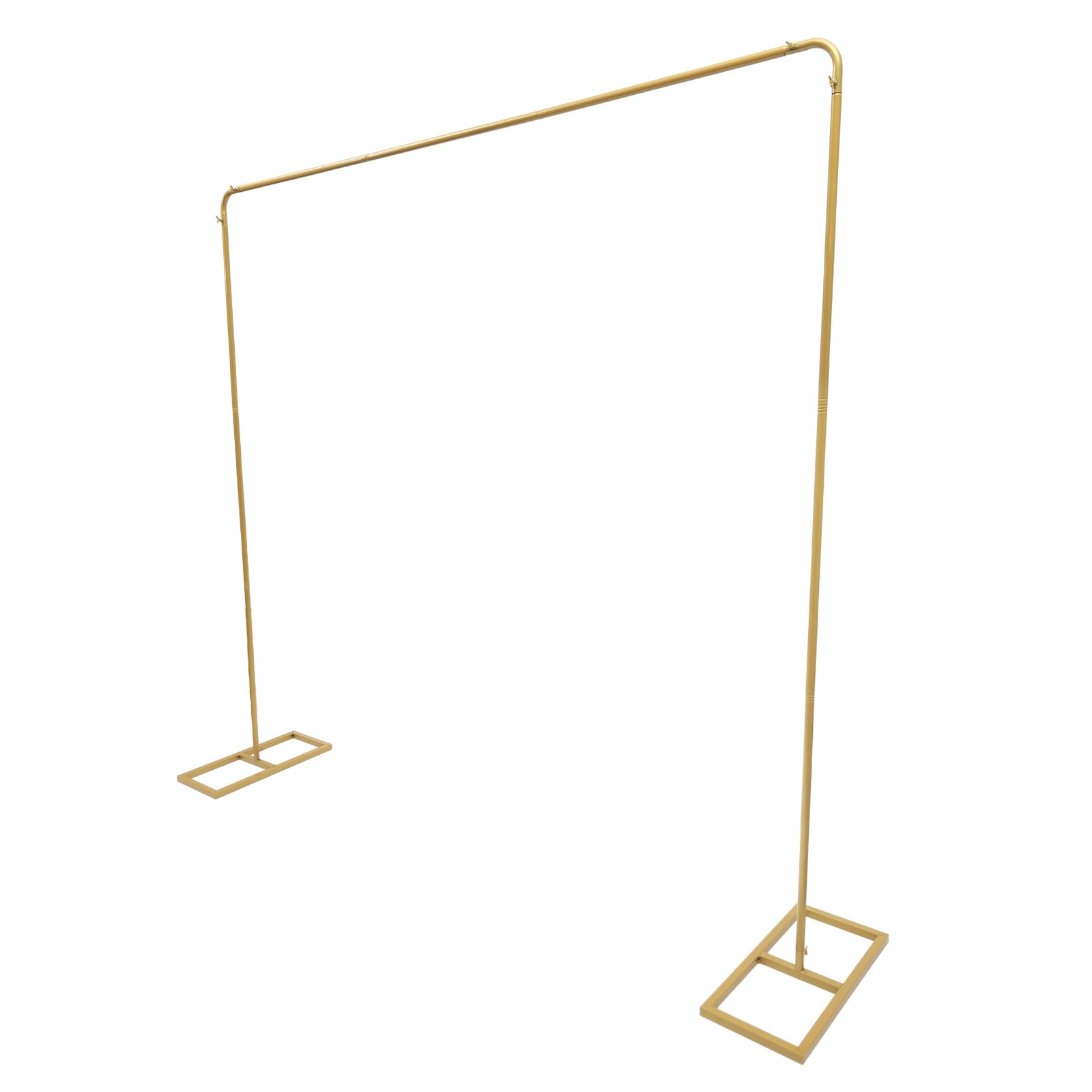 Hintergrundständer-Set 2x2 m, Blumenständer 80 cm, Gold, Stahl | Einbrennlackiert, 8 kg belastbar, werkzeuglose Steckmontage, breite Basis 50x23 cm, abgerundete Kanten
