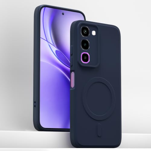 Image of Pikkme Back Cover for Realme P4R 5G Soft Matte Silicone Mag-Safe Design (Mag-Safe Not Support) Camera Protection | Slim Fit Bumper Cover (Blue)