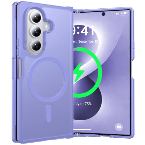 Image of NO.1 Magnetic for Samsung Galaxy Z Fold 8 Ultra Case with MagSafe | [Military Grade Drop Tested][Translucent][Anti-Fingerprint]Soft Silicone Bumper for Samsung Fold 8 Ultra Case,Light Purple