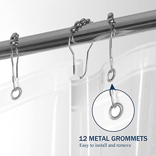 downluxe Waterproof Clear Shower Curtain Liner PEVA Lightweight