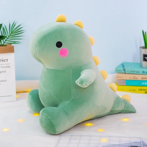 Zaloife Kuscheltier Dinosaurier Grün, Plüschtier Dino 25 cm, Stofftier Dinosaurier, Plüsch Dino Kissen Puppe Geschenk für Fans Kinder
