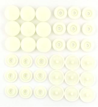 20 Sets T5 Resin Plastic Snaps Buttons Snap Fasteners Press Studs for Clothing DIY 04# Milk White