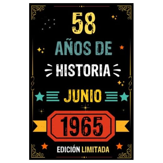 CUADERNO, 58 AÑOS DE HISTORIA JUNIO 1965 EDICIÓN LIMITADA: Regalo de 58 cumpleaños para mujeres y hombres, ideas de 58 cumpleaños... un cumpleaños... ... regalo de 58 cumpleaños para él/ella.