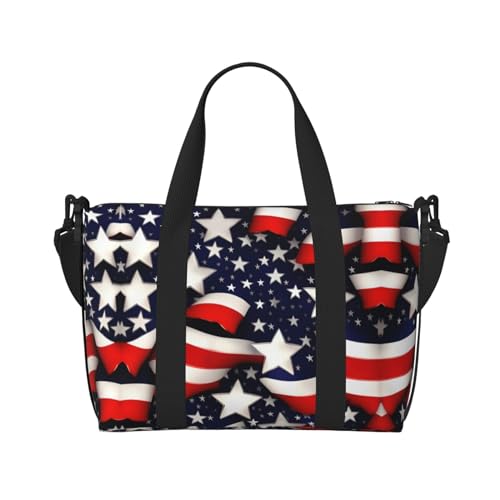 American Flag Stars Stripes print Womens travel bags, weekender carry on for women, sports Gym Bag, Overnight Carry on Bag2