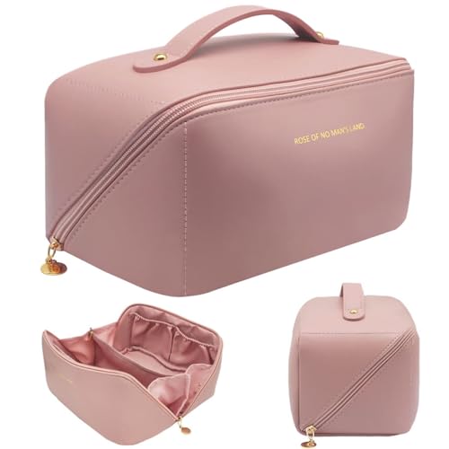 Opiniones de Cosmetiquera los preferidos por los clientes. 42 Bolsa de Cosmeticos de Viaje, Cosmetiquera de Piel para Mujeres, Neceser de Viaje Impermeable, Makeup Bag de Gran Capacidad, Bolsa de Maquillaje Portátil, Bolsa de Aseo con Asa...