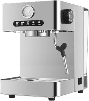 Compact Professional Semi-Automatic Espresso Machine Espresso Coffee Machine with Milk Frother/Steam Wand Removable Water Tank for Espresso Latte Cappuccino Stainless Steel Commercial Home Cafe Restaurant Dessert Shop Stainless Steel,110v