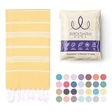 PADISHAHHOME Turkish Beach Towel Oversized 38x71 | 100% Turkish Cotton Sand Free Quick Dry Towel Ext
