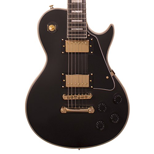Sawtooth Heritage Series Maple Top Electric Guitar, Satin Black #TOP6