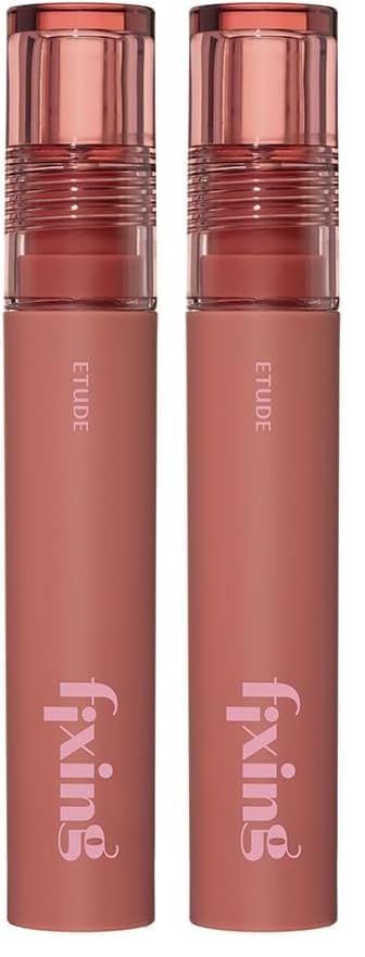 Image of ETUDE Fixing Tint| Long Lasting High Pigmented Liquid Lipstick |Waterproof Lightweight Matte Finish Lip Stain| Full Coverage| #12 Salmon Brick-4g (Pack of 2)