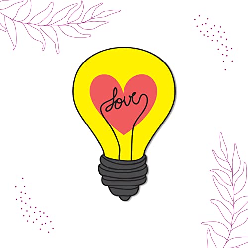 Image of Bhai Please Love Light Bulb Theme Wooden Fridge Magnet - Couple Gift