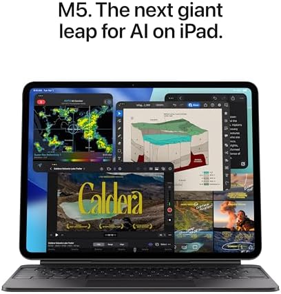 Apple iPad Pro 13-inch (M5): Ultra Retina XDR Display, 256GB, Landscape 12MP Front Camera/12MP Back Camera, LiDAR Scanner, Wi-Fi 7 with Apple N1, Face ID, All-Day Battery Life β Space Black - 2