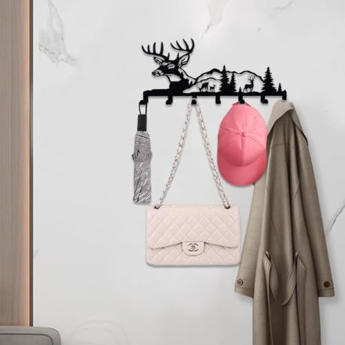 Image of Ventuos Metal Wall Mounted Key Holder with 6 Hooks, Modern 1 Design, Key Organizer for Home Office Bedroom Entryway
