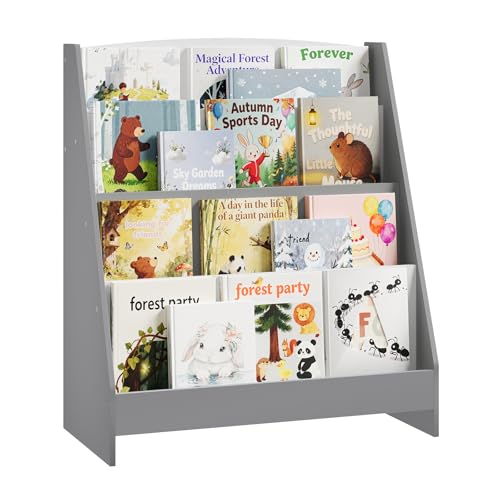 WOLTU Kinderbücherregal mit Kippsicherung 4 Ebenen Weiß