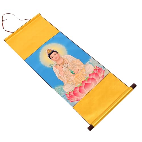 TIDTALEO 観音仏像掛け軸 壁飾り アジアンデコール デザイン 温かみある色合い 長持ち鮮やか リビングや寝室に 家供奉用壁アート