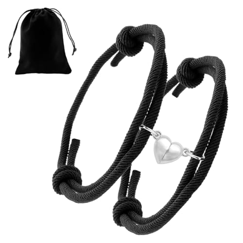 JEYORZY 2pcs Bracciale Magnete Anima Gemella, Regalo per Coppia Lui