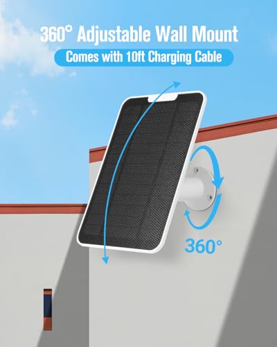 Panel solar para Arlo Essential y Simplisafe en jardín exterior 6