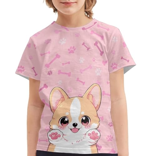 Image of JEOCODY Boys Girls Graphic Tees Funny 3D Printed Short Sleeve T-Shirts 3-16T