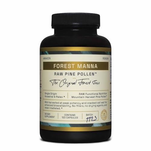 Forest Manna RAW Pine Pollen Capsules – Adaptogenic Functional Nutrition – Single Origin Pine