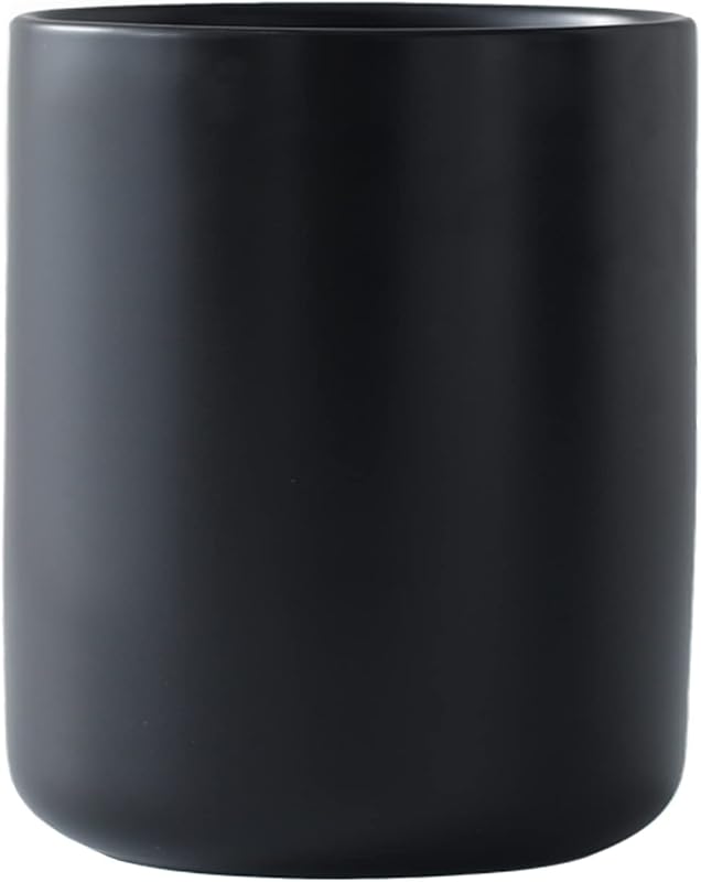 LATCHHOOK Soporte para utensilios de cocina negro para encimera, cerámica mate para utensilios de cocina para mostrador, fácil de limpiar, soporte moderno para espátula para decoración de granja de 4.5 x 6.4 pulgadas